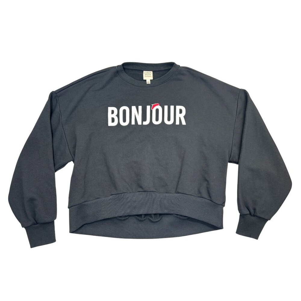 Cinq à Sept Bonjour Black Beret Brandy Pullover Sweatshirt Women's L Oversized - Picture 5 of 9